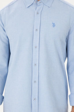 Мужская голубая рубашка с длинным рукавом - U.s. polo assn фото 6