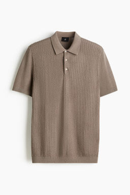 Polo en punto trenzado Slim Fit - H&m фото 3