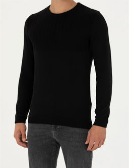 Siyah Slim Fit Bisiklet Yaka Triko Kazak - Pierre cardin фото 6
