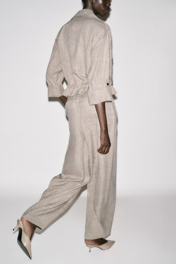 FLECKED WIDE-LEG TROUSERS - Zara фото 5