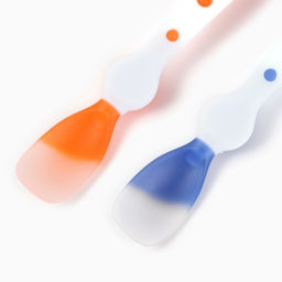 Ложки детские для кормления, термочувствительные, 16.5 см, 2 шт., цвет синий/оранжевый