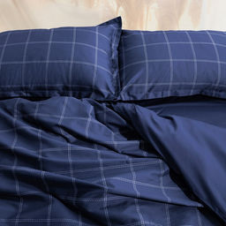 Постельное бельё Этель дуэт Cage: dark blue, 143х215 см-2шт, 215х240 см, 50х70+3 см-2 шт, мако-сатин, 114г/м2  фото 7