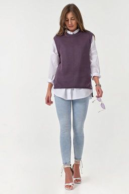 Жилет вязаный прямой с разрезам по бокам - Fly фото 9