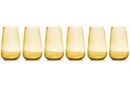 Стакан, 14 см, 570 мл, 6 шт, хрустальное стекло, янтарный, Opium
