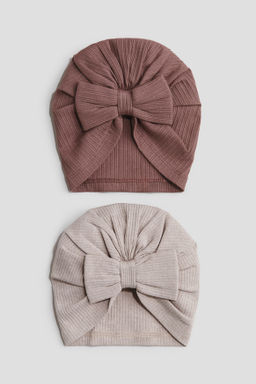 Pack de 2 gorros con nudo decorativo