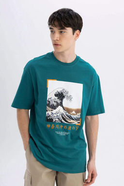 Футболка Art Hokusai Comfort Fit с круглым вырезом и короткими рукавами