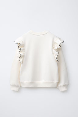 SWEATSHIRT WITH RUFFLES AND TOPSTITCHING - Zara фото 2