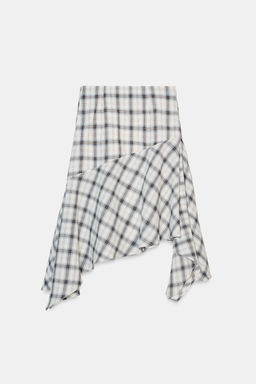 ASYMMETRIC CHECK SKIRT - Zara фото 5