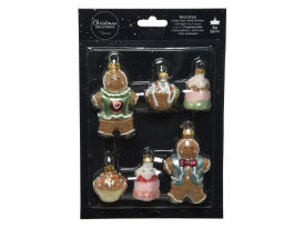 Decoris / Набор стеклянных елочных игрушек Сладости 6 шт