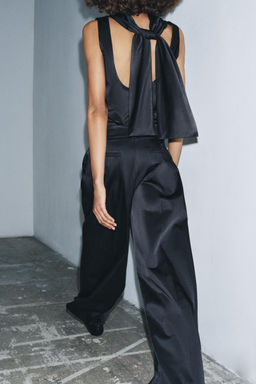 ZW COLLECTION SATIN TROUSERS WITH DARTS - Zara фото 3