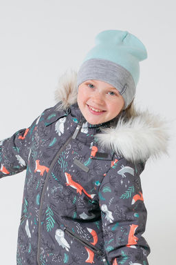 Crockid _ КВ 20177/21ш/светлая бирюза,св.серый меланж шапка дет