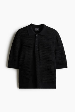 Regular Fit Waffle-knit polo shirt - H&m фото 5