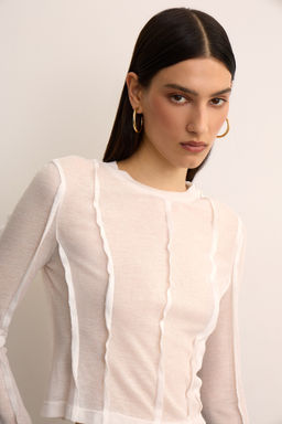 Лонгслив с открытыми швами