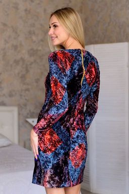 Платье женское из иконвелюра Аида короткое ромбы - Амадэль фото 2