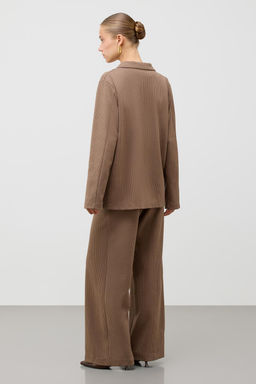 ЕВТ 4158/песочно-коричневый,гусиная лапка брюки жен