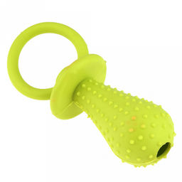 Игрушка для собаки Пустышка 14,5х5,2х5,2см, полипропилен, с шипами, цвета микс (салатовый, темно-розовый, синий), Пэт тойс (Pet toys) (Китай)