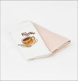 Набор полотенцев 2 шт принт Кофе с ложкой,40х60см,100% хлопок