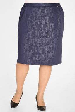 Юбка больших размеров фактурная прямая по колено