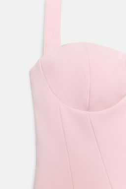 TOP HALTER ESCOTE REDONDO LUNARES / Rosa claro - Zara фото 9