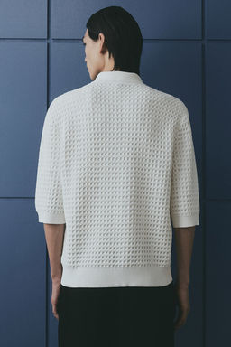 Regular Fit Waffle-knit polo shirt - H&m фото 6