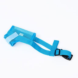 Намордник сетчатый с двойной фиксацией, размер M (длина по носу 10 см, обхват морды 20 см), голубой - Пижон фото 2