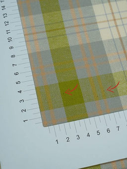 Фуле Клетка цв.светло-серый/яркая оливка, ш.1.45м, хлопок-100%, 150гр/м.кв - Купава фото 4