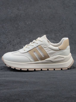 03-WG040-2M MILK/BEIGE Кроссовки демисезонные женские (натуральная кожа) - Фабричный китай фото 9