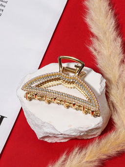 Цена за 6 шт. Краб для волос «Эмили», дуга, 7 см, золото