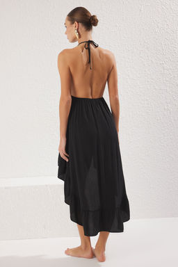 K?rm?z? Dokuma Volanl? Plaj Mini Elbise TBESS25EL00094 - Trendyolmilla фото 9