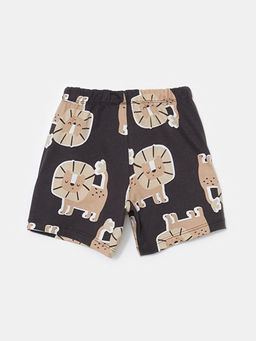 Beli Lastikli Bask?l? Erkek Bebek Pijama Alt