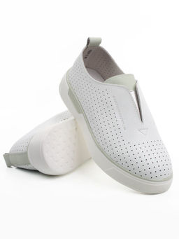 06-YE297-1 WHITE/OLIVE Туфли летние женские (натуральная кожа)