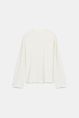 CAMISETA TEXTURA MANGA LARGA / Blanco roto - Zara фото 6