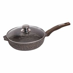 Сковорода 22см АП "Premium" (mokko) с несъемной ручкой и стекл. крышкой арт. с22902 /Мечта/