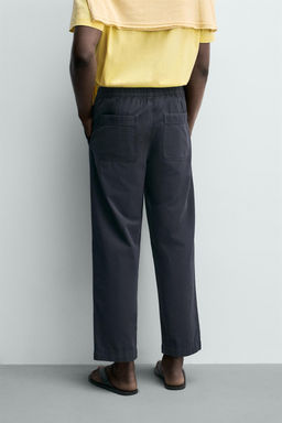 PANTAL?N RELAXED FIT ALGOD?N / Gris / Azul