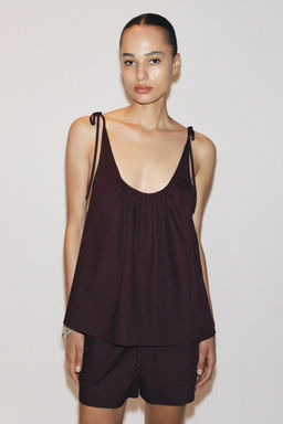 POPLIN TIE TOP - Zara фото 2