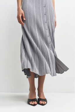 Платье трикотажное на пуговицах Серый - Erist store фото 4