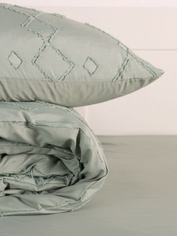 Постельное бельё 2-спальное Тафтинг орнамент 175?215 см,200?230 см,50?70 см-2 шт., зелёное, 110 г/м? - Lovelife фото 6