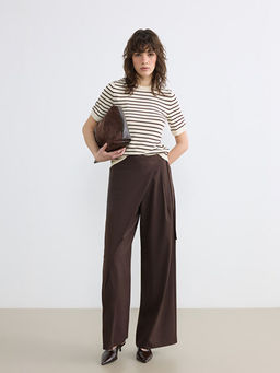 Bisiklet Yaka ?izgili Kad?n Triko Kazak