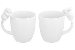 Набор 2 кружки Elan Gallery Кролики фарфор 350 мл 12×8,5×11,5 см  фото 2