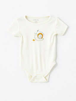 Bisiklet Yaka Bask?l? Erkek Bebek ??t??tl? Body