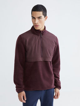 Dik Yaka Uzun Kollu Polar Erkek Sweatshirt