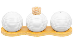 Вазочка под зубочистки + набор для специй 2 пр.20*6,5*6 см 75 мл Шелк на дер. подст. - Elan gallery фото 8