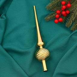 Верхушка на ёлку Классика полосы 25 см, золотистый