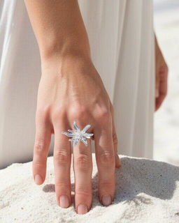 Кольцо с белым серебрением