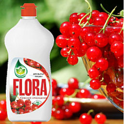Средство для посуды 500мл КАПЕЛЬКА FLORA Красная Смородина (дозатор)