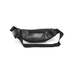 Сумка мужская натуральная кожа  (на пояс)  Croco-855,  1 отд,  черный пулл-ап (254)  245244