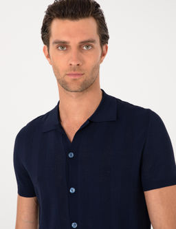 Lacivert Regular Fit K_sa Kollu Triko H_rka - Cacharel фото 2