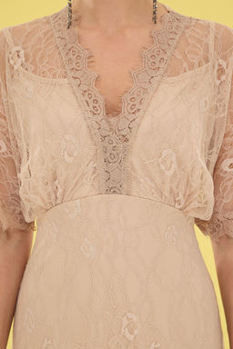 TRENDYOLMILLA Siyah A-Kesim Dantel Orme Uzun S?k Abiye & Mezuniyet Elbise TPRSS25AE00059  фото 3