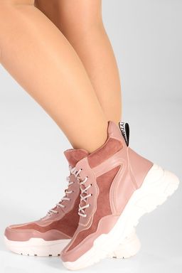 Кроссовки зимние пудровые