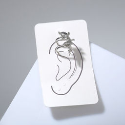 Серьга Кафф фея, цвет белый в серебре - Queen fair фото 2